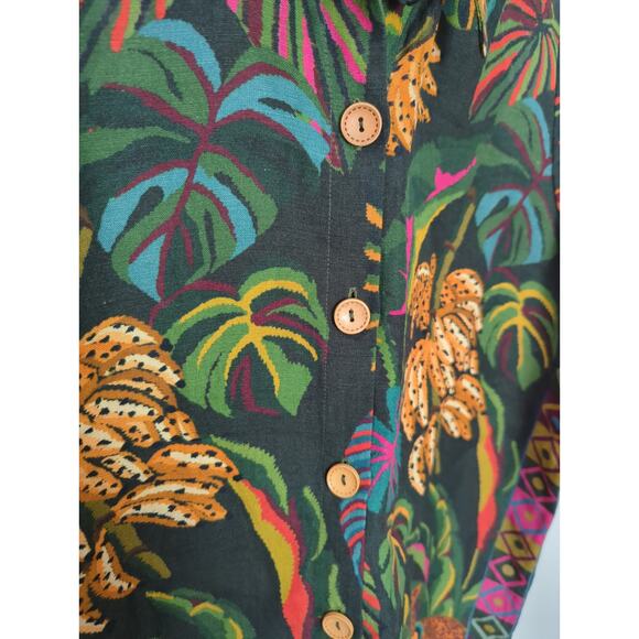 NWOT Farm Rio x Anthropologie Sample Jungle Camp Shirt - Picture 2 of 5